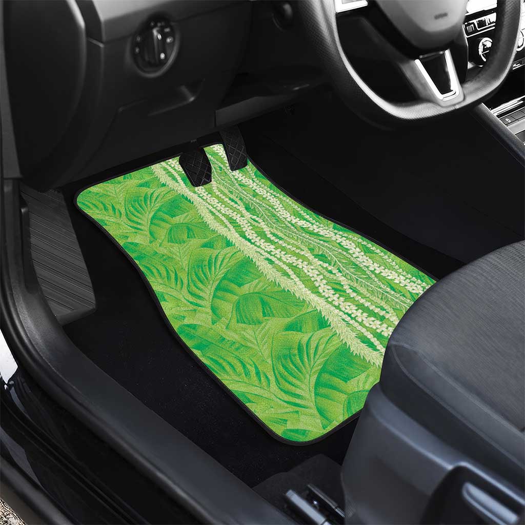 Hawaii Prince Kuhio Car Mats Lime Green Hawaiian Lau Maia With Leis