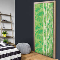 Hawaii Prince Kuhio Door Cover Lime Green Hawaiian Lau Maia With Leis