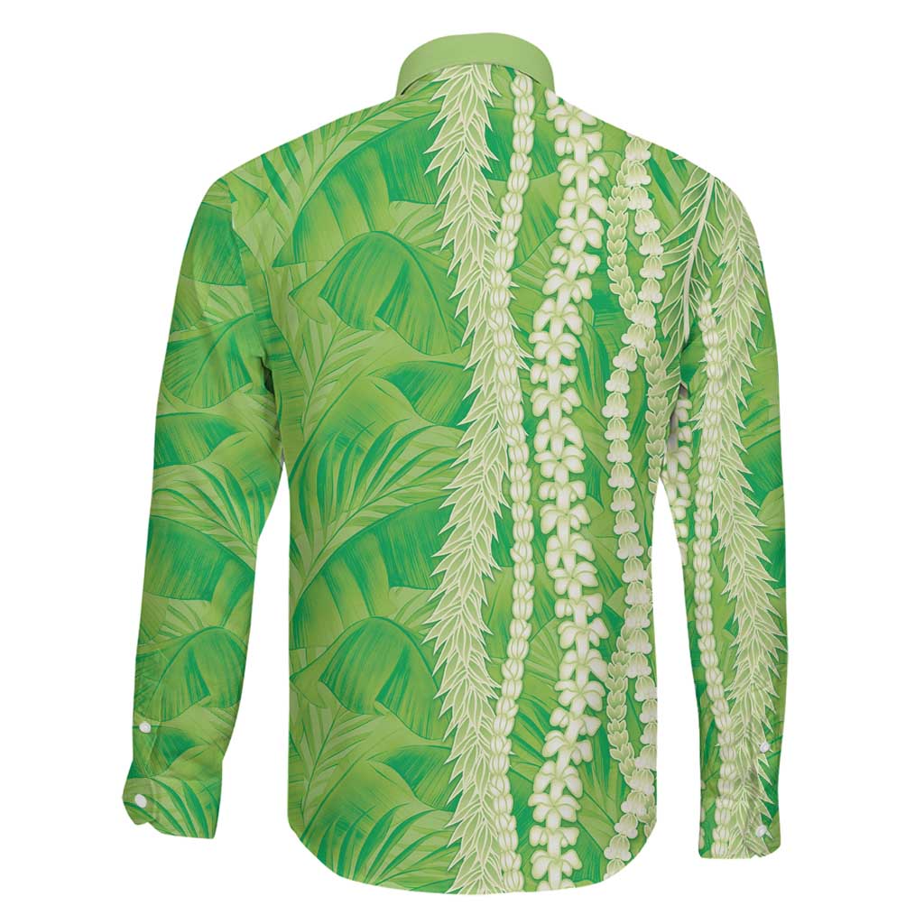 Hawaii Prince Kuhio Family Matching Mermaid Dress and Hawaiian Shirt Lime Green Hawaiian Lau Maia With Leis LT05 - Polynesian Pride