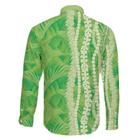 Hawaii Prince Kuhio Family Matching Tank Maxi Dress and Hawaiian Shirt Lime Green Hawaiian Lau Maia With Leis LT05 - Polynesian Pride