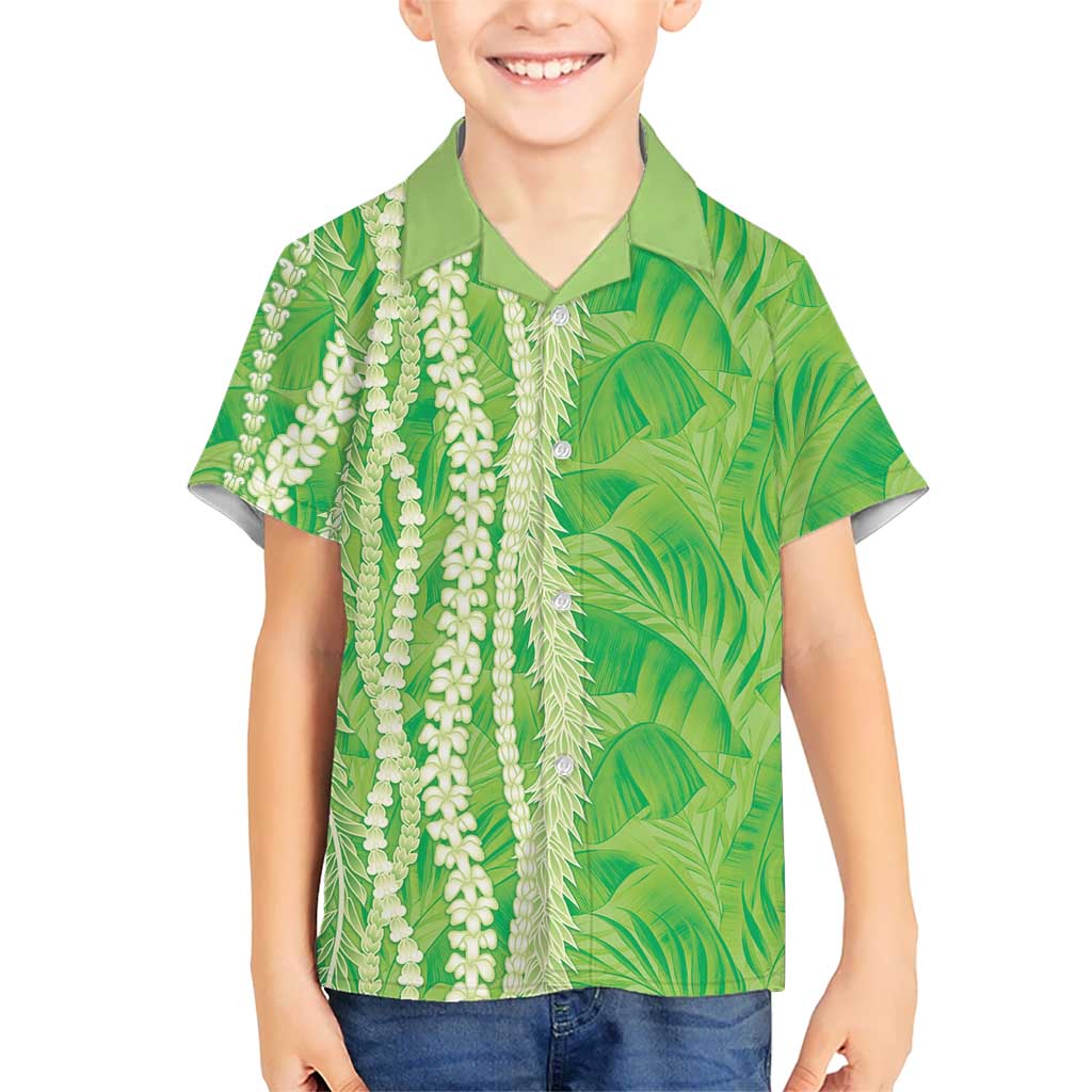 Hawaii Prince Kuhio Kid Hawaiian Shirt Lime Green Hawaiian Lau Maia With Leis