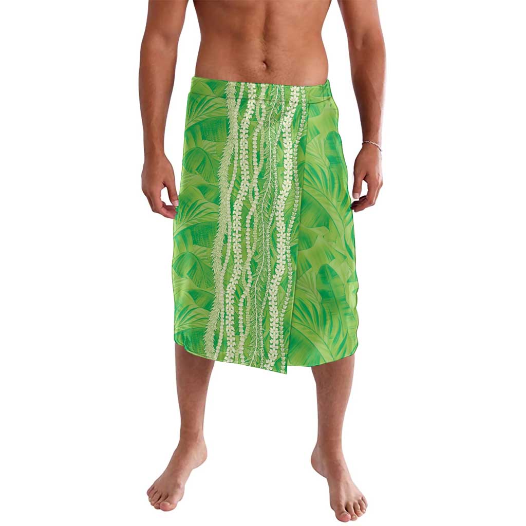 Hawaii Prince Kuhio Lavalava Lime Green Hawaiian Lau Maia With Leis