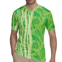 Hawaii Prince Kuhio Rugby Jersey Lime Green Hawaiian Lau Maia With Leis