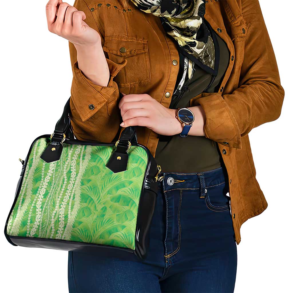 Hawaii Prince Kuhio Shoulder Handbag Lime Green Hawaiian Lau Maia With Leis LT05 - Polynesian Pride