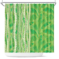 Hawaii Prince Kuhio Shower Curtain Lime Green Hawaiian Lau Maia With Leis LT05 Green - Polynesian Pride