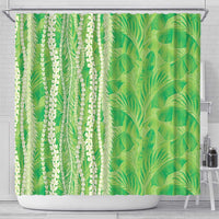 Hawaii Prince Kuhio Shower Curtain Lime Green Hawaiian Lau Maia With Leis LT05 - Polynesian Pride
