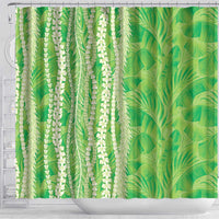 Hawaii Prince Kuhio Shower Curtain Lime Green Hawaiian Lau Maia With Leis LT05 - Polynesian Pride