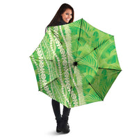 Hawaii Prince Kuhio Umbrella Lime Green Hawaiian Lau Maia With Leis LT05 - Polynesian Pride