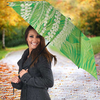 Hawaii Prince Kuhio Umbrella Lime Green Hawaiian Lau Maia With Leis LT05 - Polynesian Pride