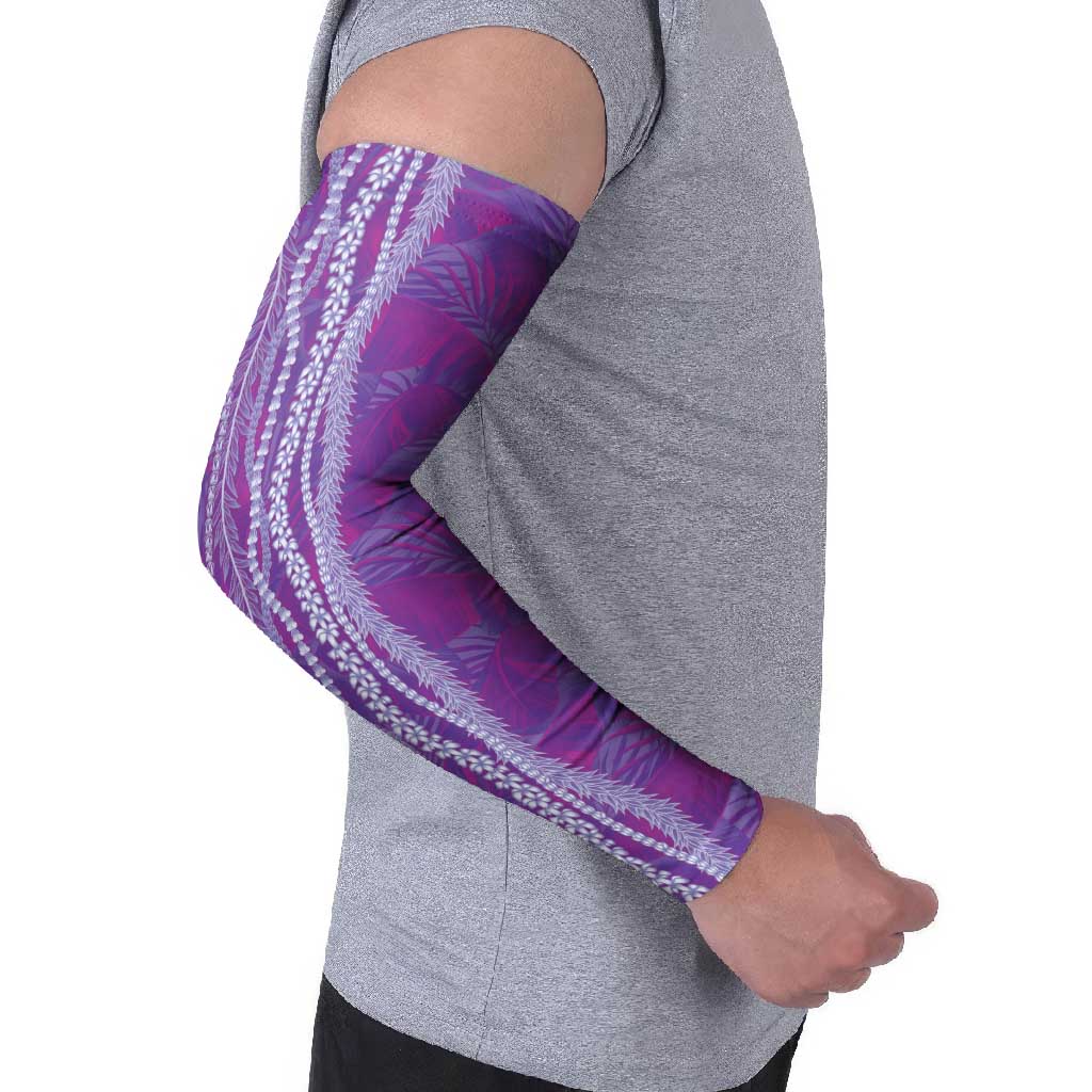 Hawaii Prince Kuhio Arm Sleeves Violet Hawaiian Lau Maia With Leis