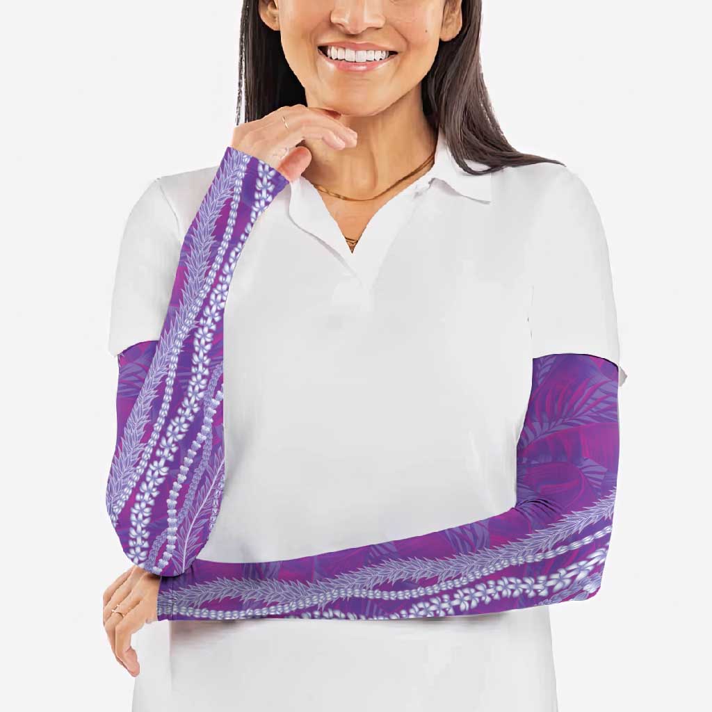 Hawaii Prince Kuhio Arm Sleeves Violet Hawaiian Lau Maia With Leis