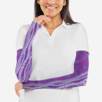 Hawaii Prince Kuhio Arm Sleeves Violet Hawaiian Lau Maia With Leis