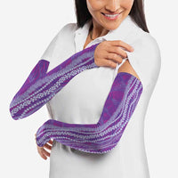 Hawaii Prince Kuhio Arm Sleeves Violet Hawaiian Lau Maia With Leis