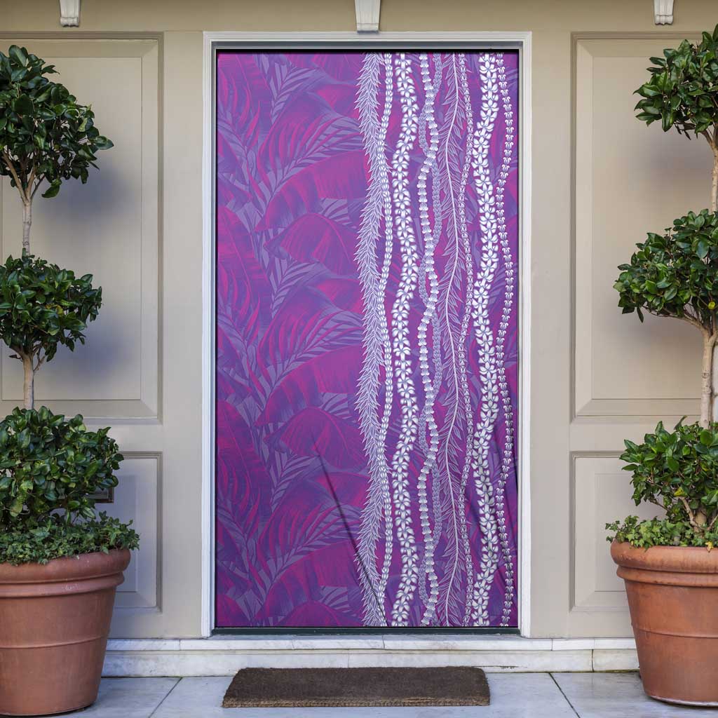 Hawaii Prince Kuhio Door Cover Violet Hawaiian Lau Maia With Leis