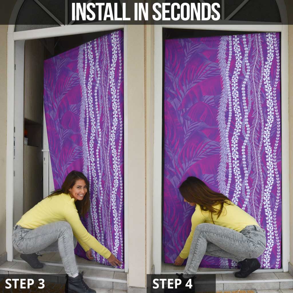 Hawaii Prince Kuhio Door Cover Violet Hawaiian Lau Maia With Leis