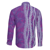 Hawaii Prince Kuhio Family Matching Puletasi and Hawaiian Shirt Violet Hawaiian Lau Maia With Leis LT05 - Polynesian Pride