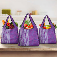 Hawaii Prince Kuhio Grocery Bag Violet Hawaiian Lau Maia With Leis