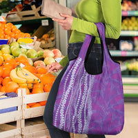 Hawaii Prince Kuhio Grocery Bag Violet Hawaiian Lau Maia With Leis