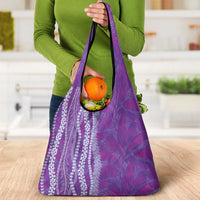 Hawaii Prince Kuhio Grocery Bag Violet Hawaiian Lau Maia With Leis
