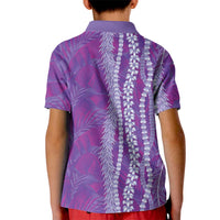 Hawaii Prince Kuhio Kid Polo Shirt Violet Hawaiian Lau Maia With Leis LT05 - Polynesian Pride