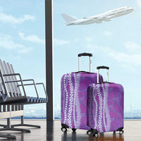 Hawaii Prince Kuhio Luggage Cover Violet Hawaiian Lau Maia With Leis LT05 - Polynesian Pride