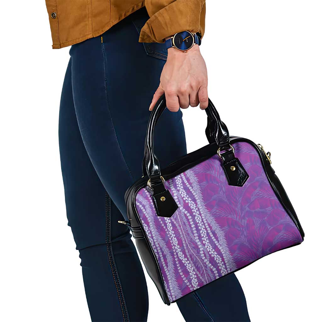 Hawaii Prince Kuhio Shoulder Handbag Violet Hawaiian Lau Maia With Leis LT05 - Polynesian Pride