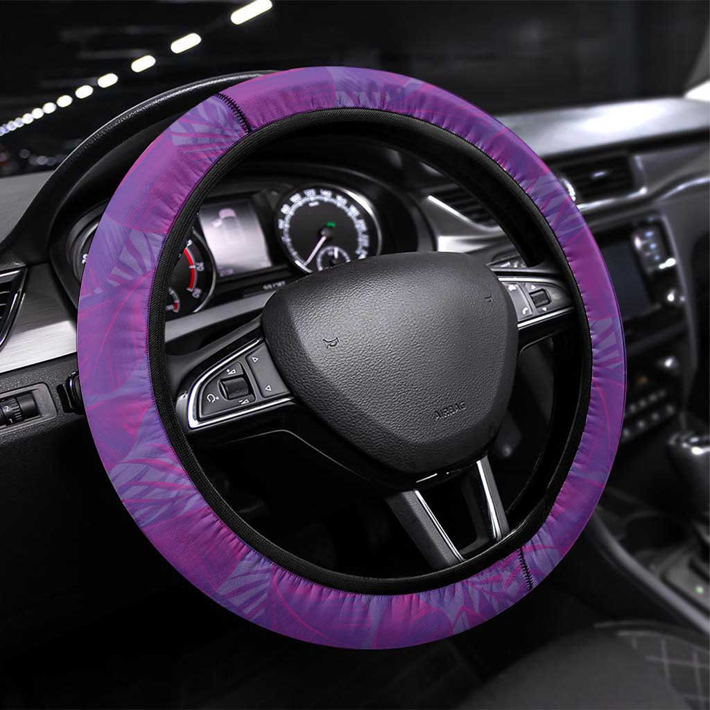 Hawaii Prince Kuhio Steering Wheel Cover Violet Hawaiian Lau Maia With Leis