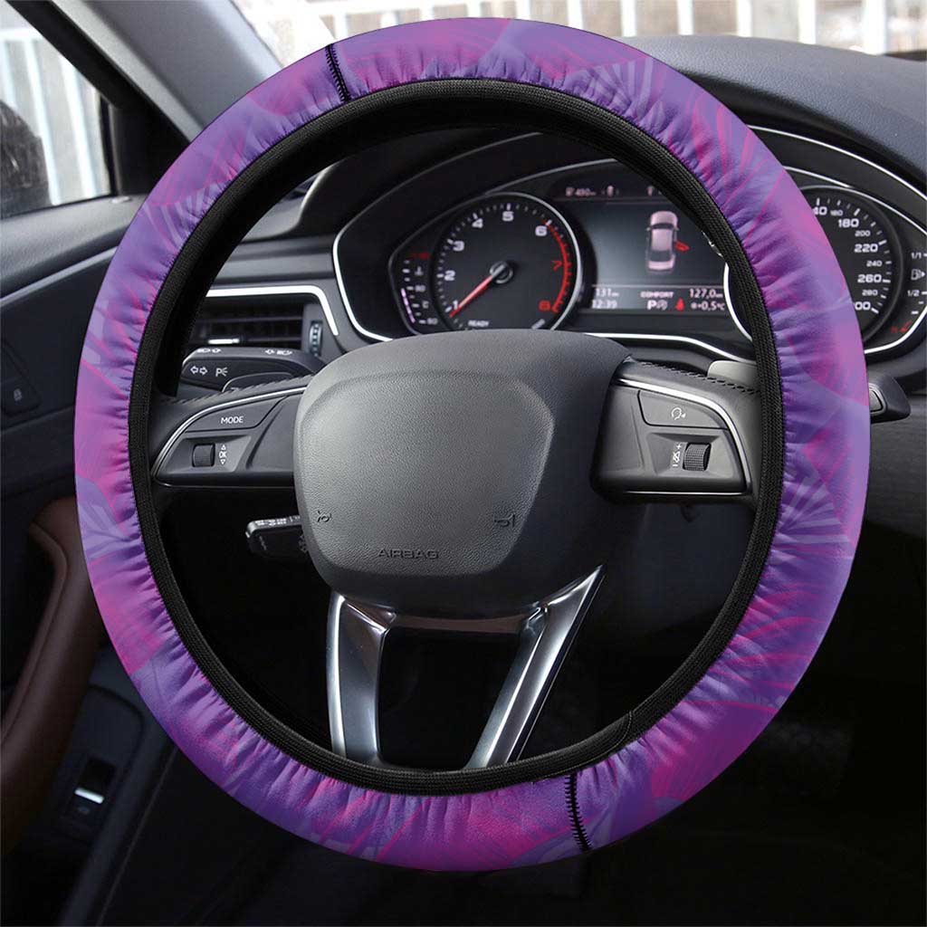 Hawaii Prince Kuhio Steering Wheel Cover Violet Hawaiian Lau Maia With Leis
