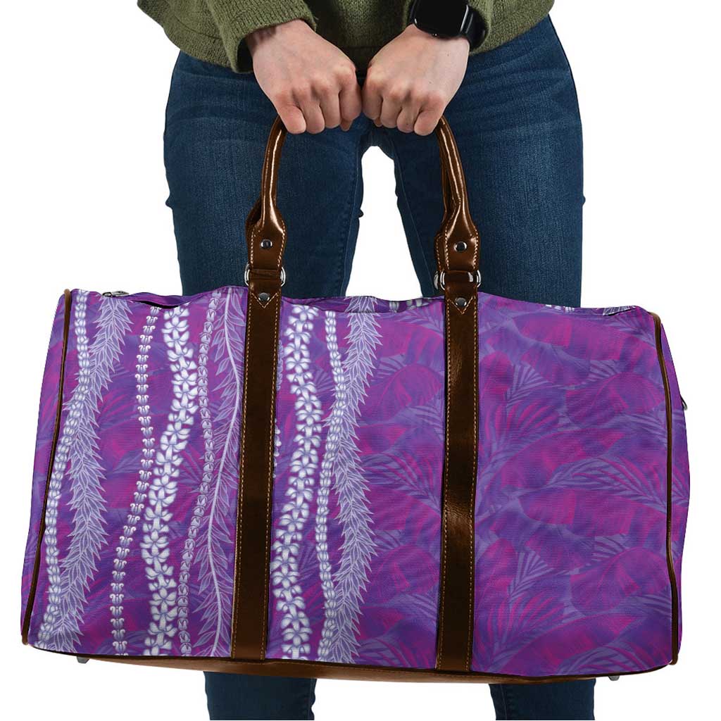 Hawaii Prince Kuhio Travel Bag Violet Hawaiian Lau Maia With Leis