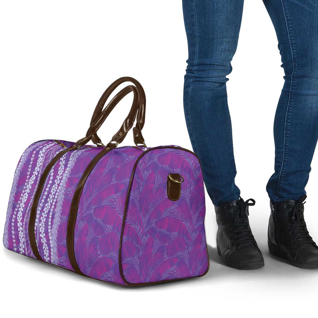 Hawaii Prince Kuhio Travel Bag Violet Hawaiian Lau Maia With Leis