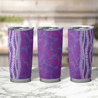 Hawaii Prince Kuhio Tumbler Cup Violet Hawaiian Lau Maia With Leis LT05 - Polynesian Pride