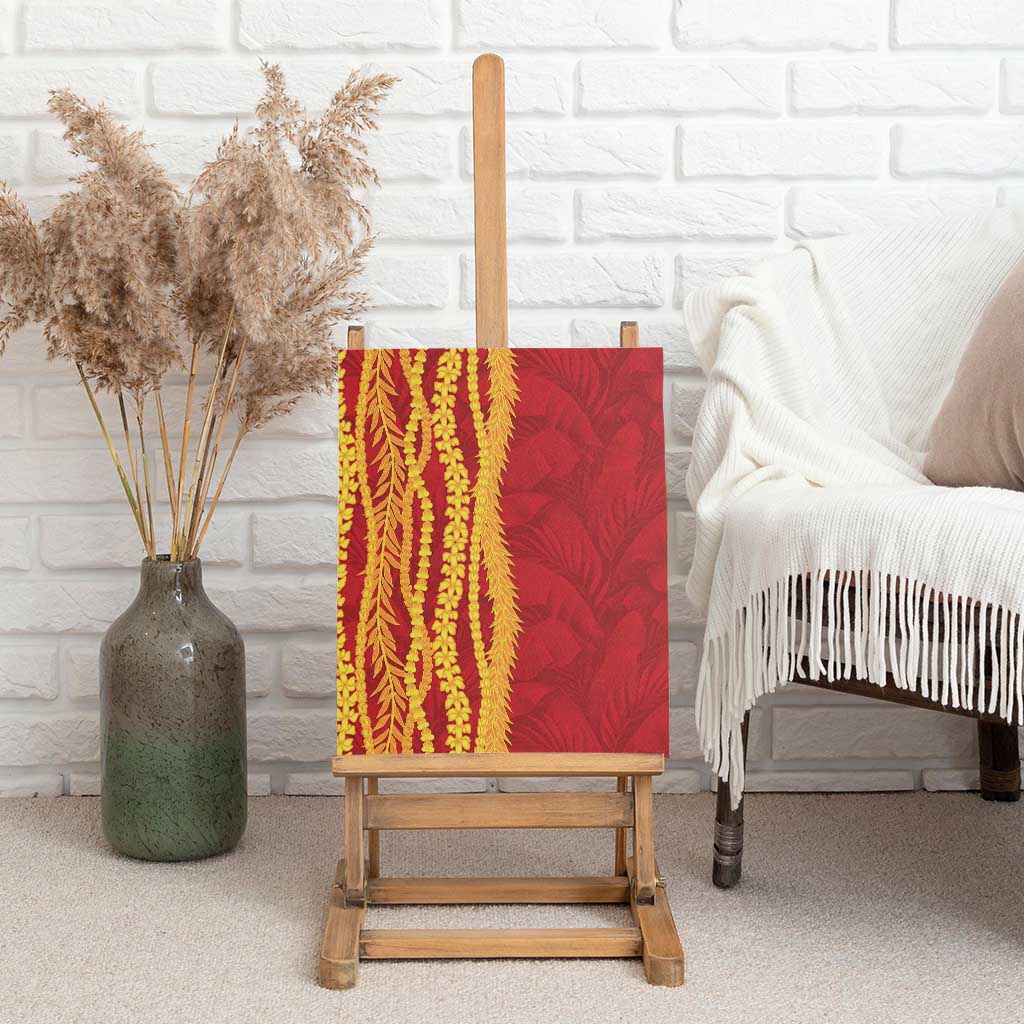 Hawaii Prince Kuhio Canvas Wall Art Red Hawaiian Lau Maia With Leis LT05 - Polynesian Pride
