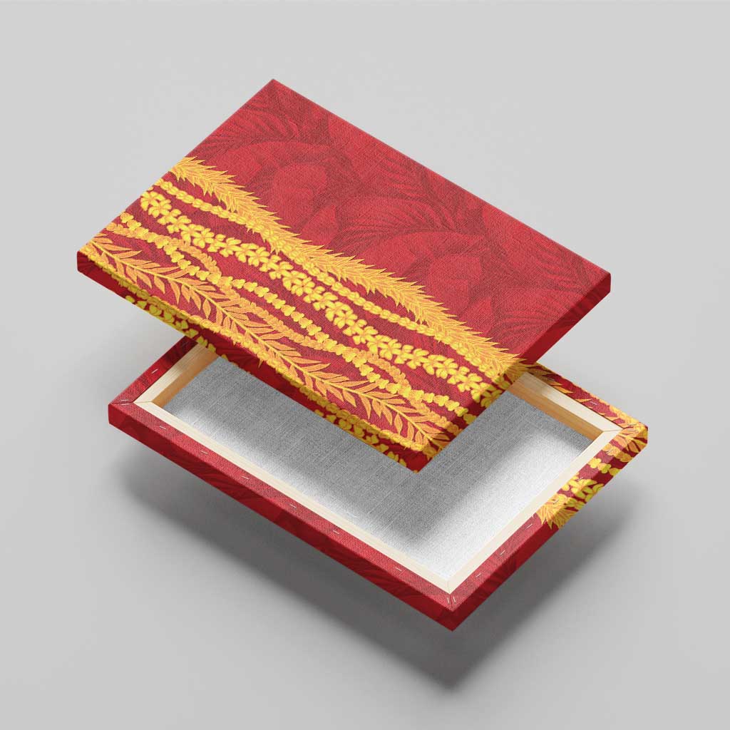 Hawaii Prince Kuhio Canvas Wall Art Red Hawaiian Lau Maia With Leis LT05 - Polynesian Pride