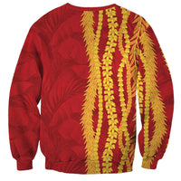Hawaii Prince Kuhio Sweatshirt Red Hawaiian Lau Maia With Leis