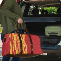 Hawaii Prince Kuhio Travel Bag Red Hawaiian Lau Maia With Leis