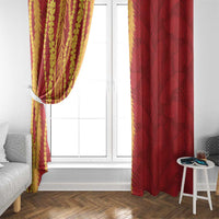 Hawaii Prince Kuhio Window Curtain Red Hawaiian Lau Maia With Leis LT05 - Polynesian Pride