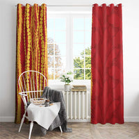 Hawaii Prince Kuhio Window Curtain Red Hawaiian Lau Maia With Leis LT05 - Polynesian Pride