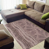 Hawaii Prince Kuhio Area Rug Mocha Hawaiian Lau Maia With Leis LT05 - Polynesian Pride
