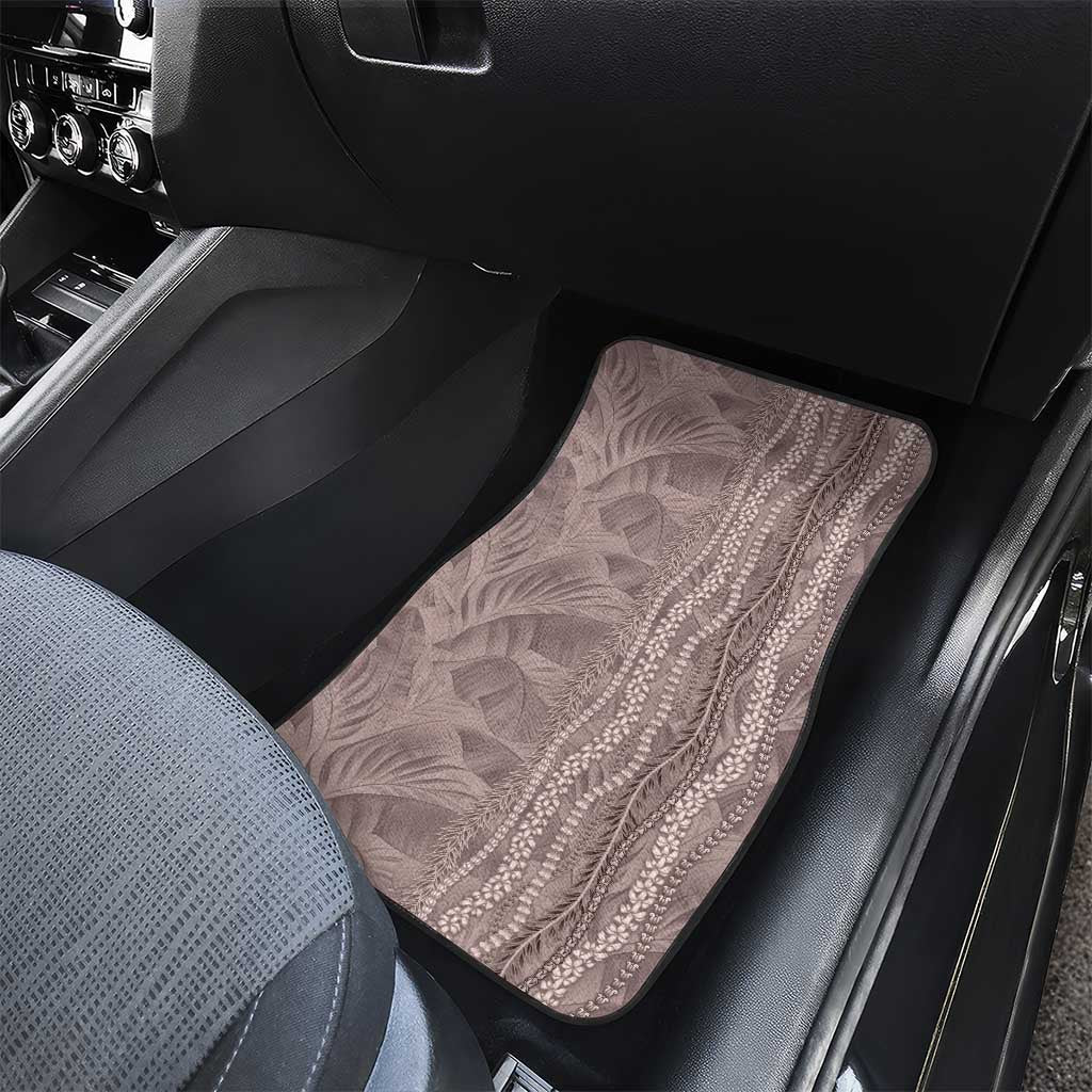 Hawaii Prince Kuhio Car Mats Mocha Hawaiian Lau Maia With Leis