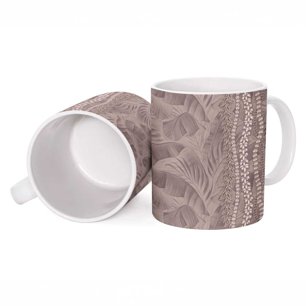 Hawaii Prince Kuhio Ceramic Mug Mocha Hawaiian Lau Maia With Leis