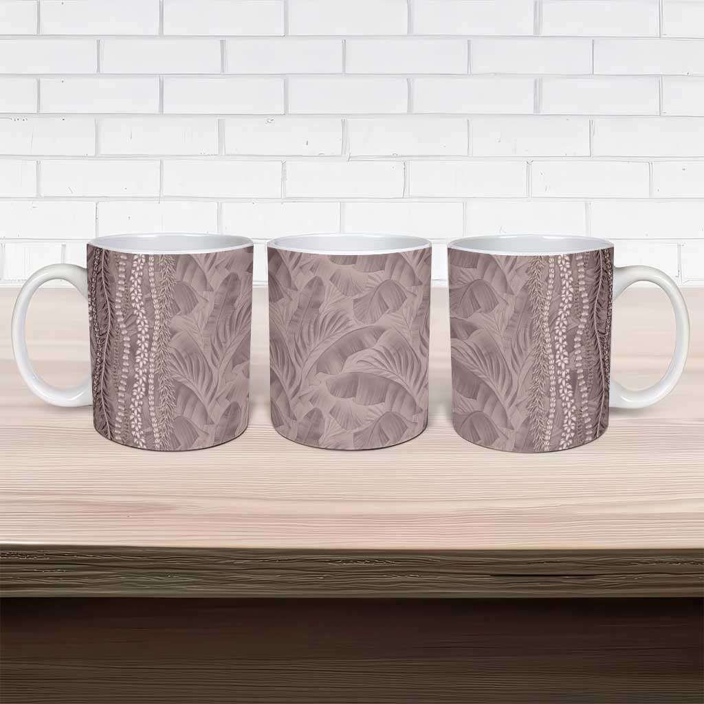 Hawaii Prince Kuhio Ceramic Mug Mocha Hawaiian Lau Maia With Leis