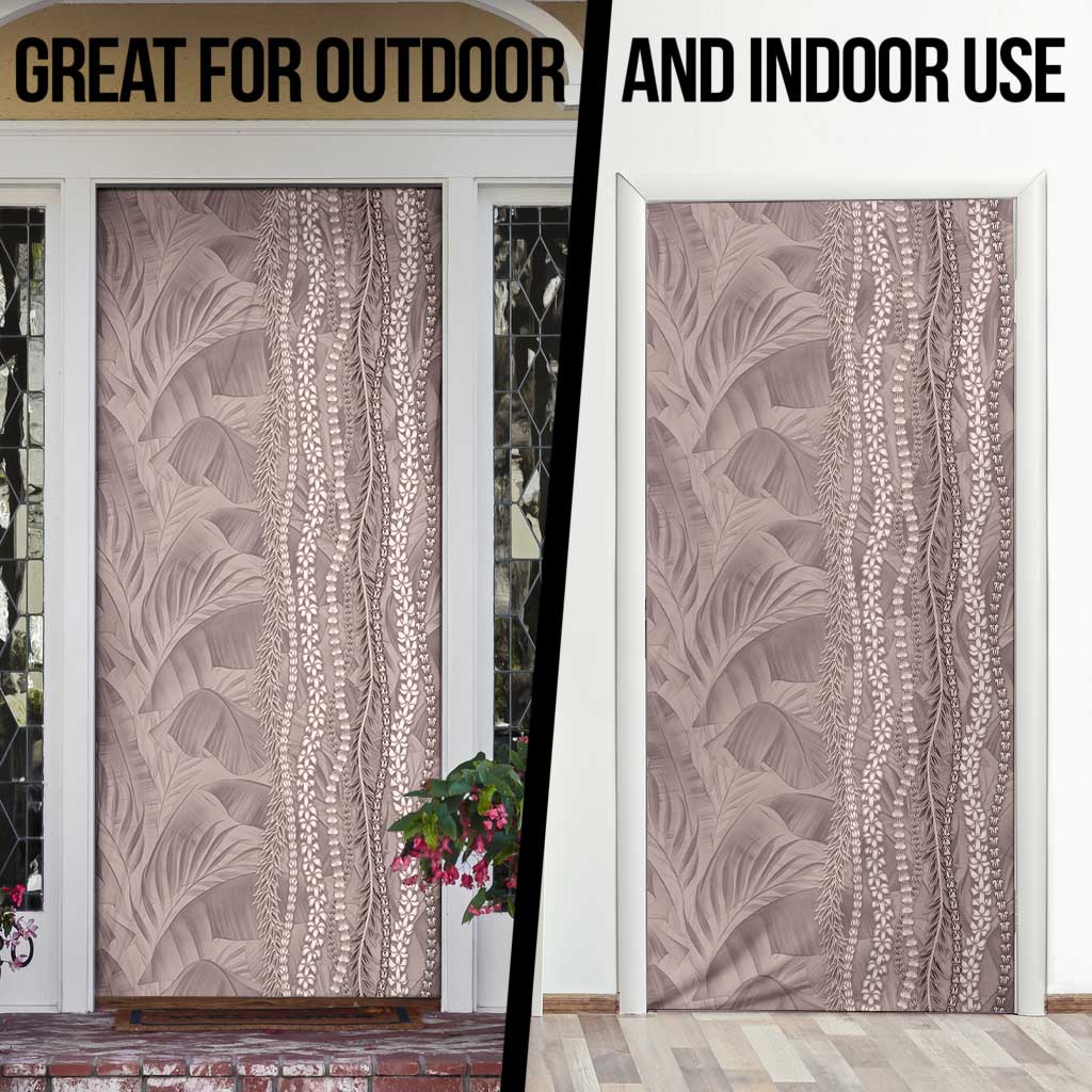 Hawaii Prince Kuhio Door Cover Mocha Hawaiian Lau Maia With Leis