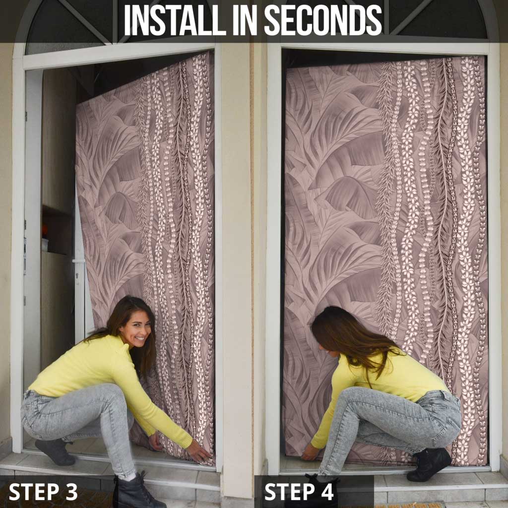 Hawaii Prince Kuhio Door Cover Mocha Hawaiian Lau Maia With Leis
