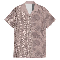 Hawaii Prince Kuhio Family Matching Short Sleeve Bodycon Dress and Hawaiian Shirt Mocha Hawaiian Lau Maia With Leis