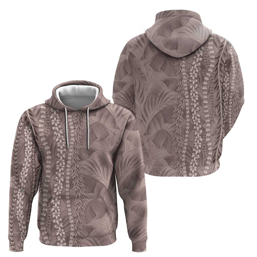 Hawaii Prince Kuhio Hoodie Mocha Hawaiian Lau Maia With Leis