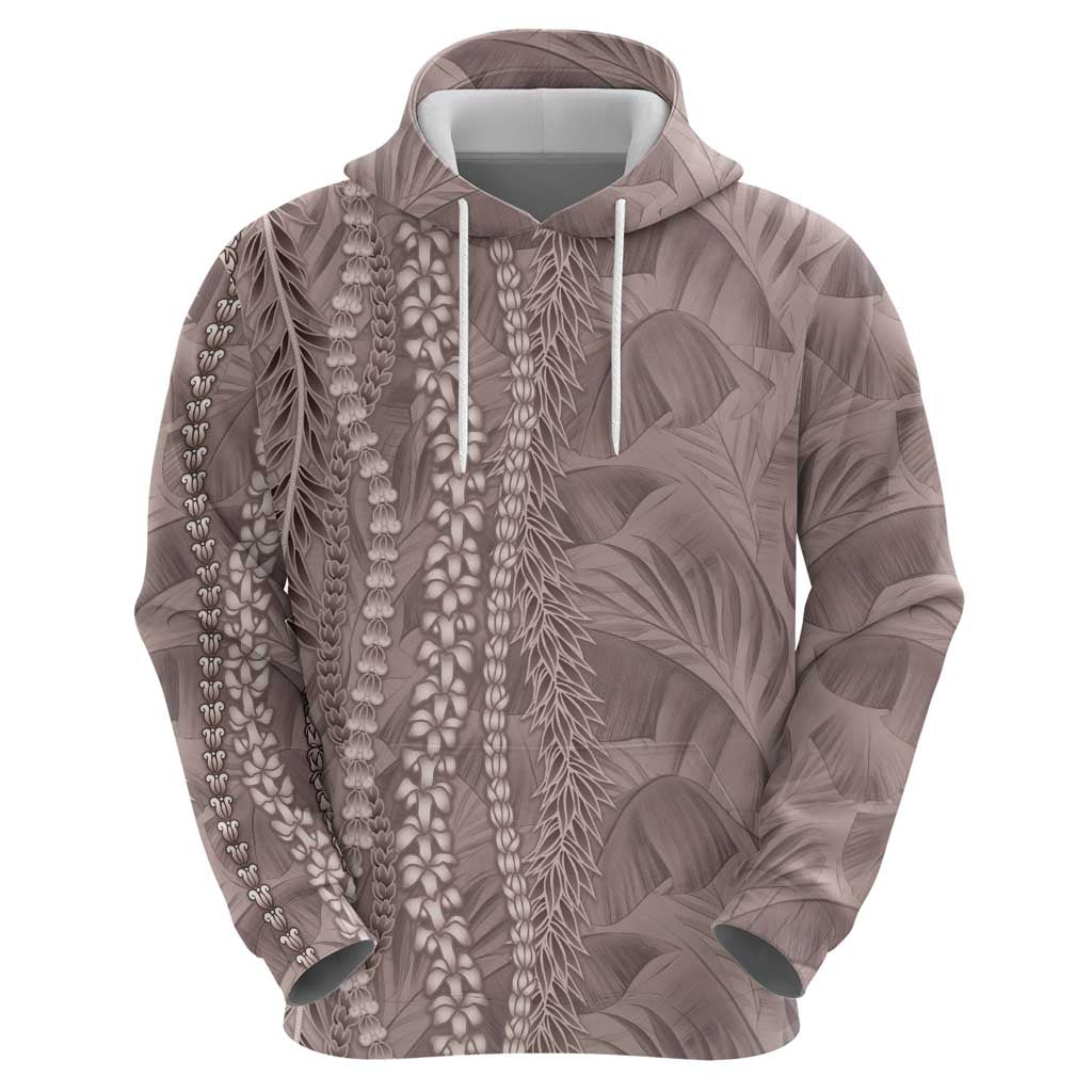 Hawaii Prince Kuhio Hoodie Mocha Hawaiian Lau Maia With Leis