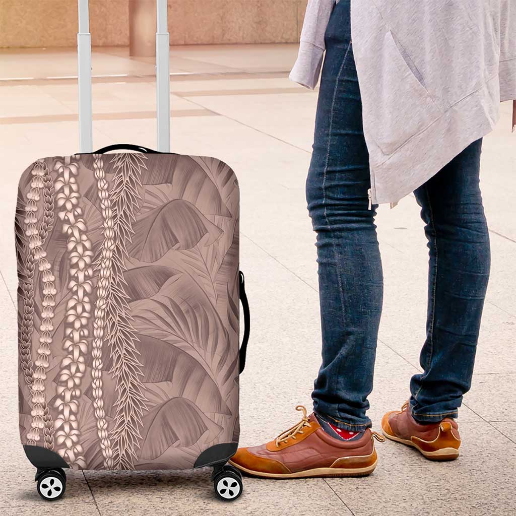 Hawaii Prince Kuhio Luggage Cover Mocha Hawaiian Lau Maia With Leis