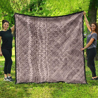 Hawaii Prince Kuhio Quilt Mocha Hawaiian Lau Maia With Leis LT05 - Polynesian Pride