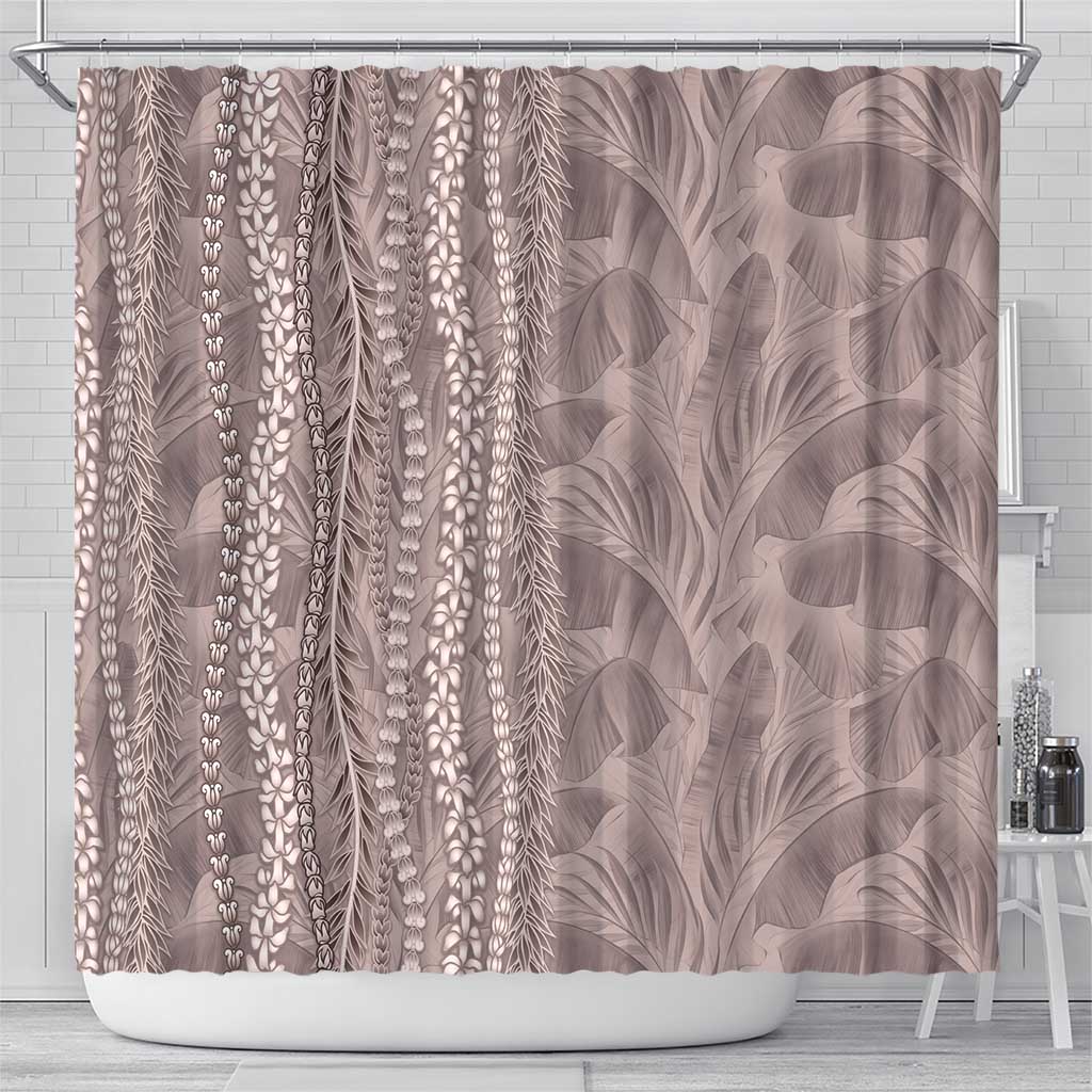 Hawaii Prince Kuhio Shower Curtain Mocha Hawaiian Lau Maia With Leis LT05 - Polynesian Pride