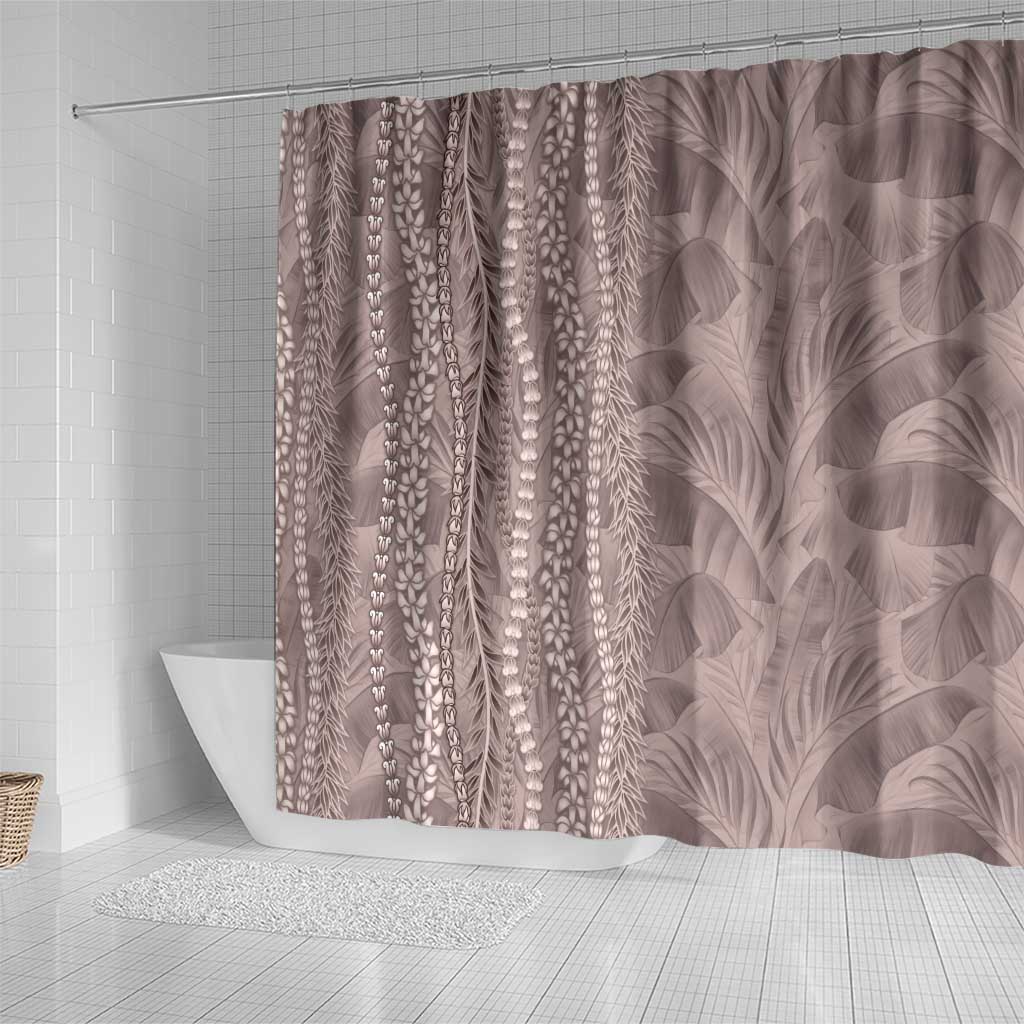 Hawaii Prince Kuhio Shower Curtain Mocha Hawaiian Lau Maia With Leis LT05 - Polynesian Pride